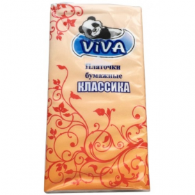 Платочки бумажные Классика 10шт Viva